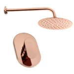 CONJUNTO DUCHA REGADERA CASTELLO 12" ORO ROSA + BRAZO DE 40 CM