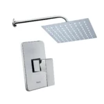 CONJUNTO DUCHA MONOCONTROL ROMA REGADERA CUADRADA 12" (30CM) + BRAZO CUADRADO DE 40 CM