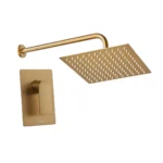 CONJUNTO DUCHA MONOCONTROL BERLIN 10" + BRAZO DE 40CM BRUSHED GOLDEN